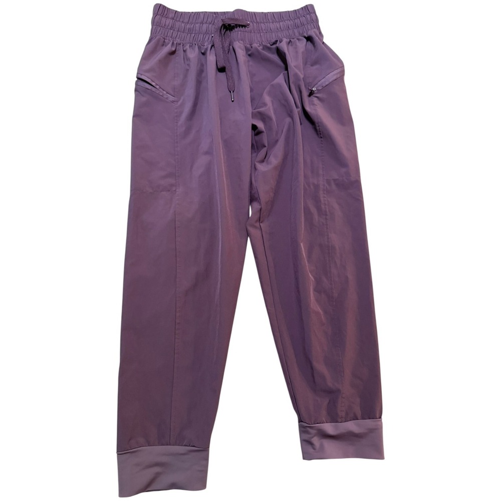 Cali Sport Womens Purple Joggers Elastic Waist Zipper Pockets Size S Activewear